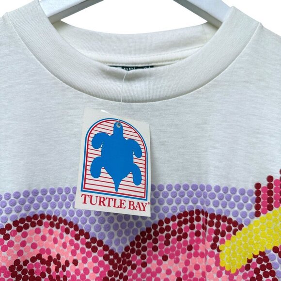 Vintage 90s Turtle Bay Graphic Tee Large Love Heart Short Sleeve New Imperfect - Picture 4 of 13